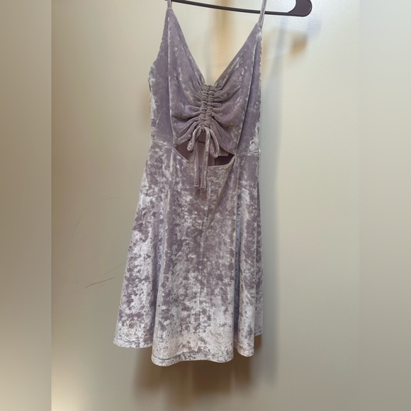 Zumiez Lilac Crushed Velour Dress - Picture 1 of 5